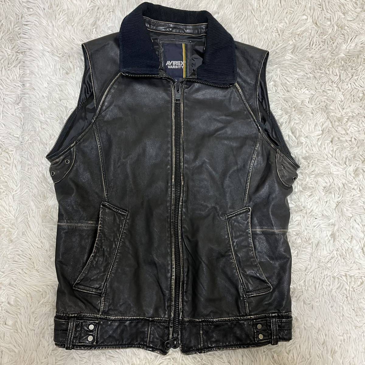 AVIREX《希少モデル》2way アヴィレックス レザージャケット ブルゾン 