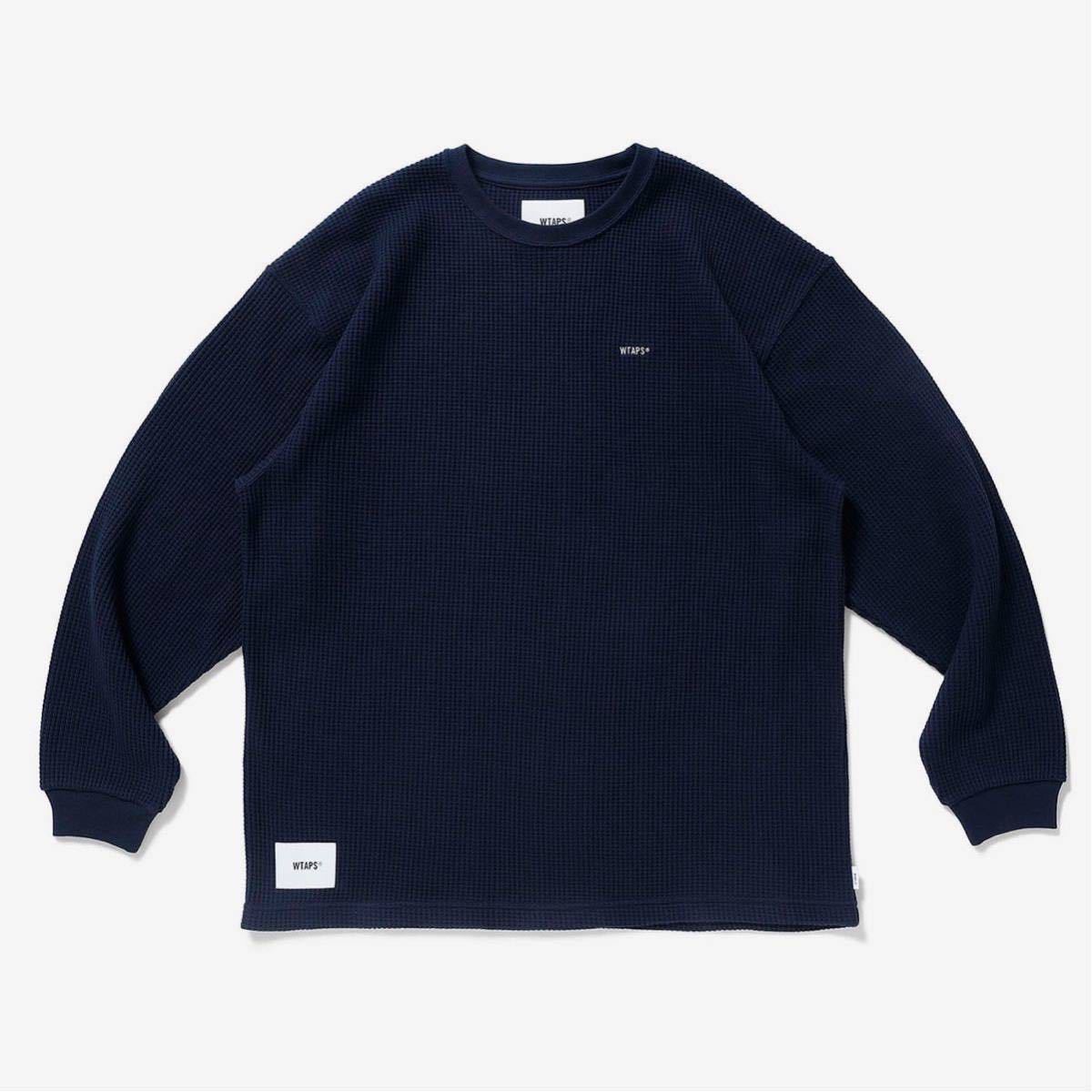 M WTAPS 22AW WAFFLE / LS / COTTON. LOOSE. SIGN 222ATDT-CSM15 NAVY 