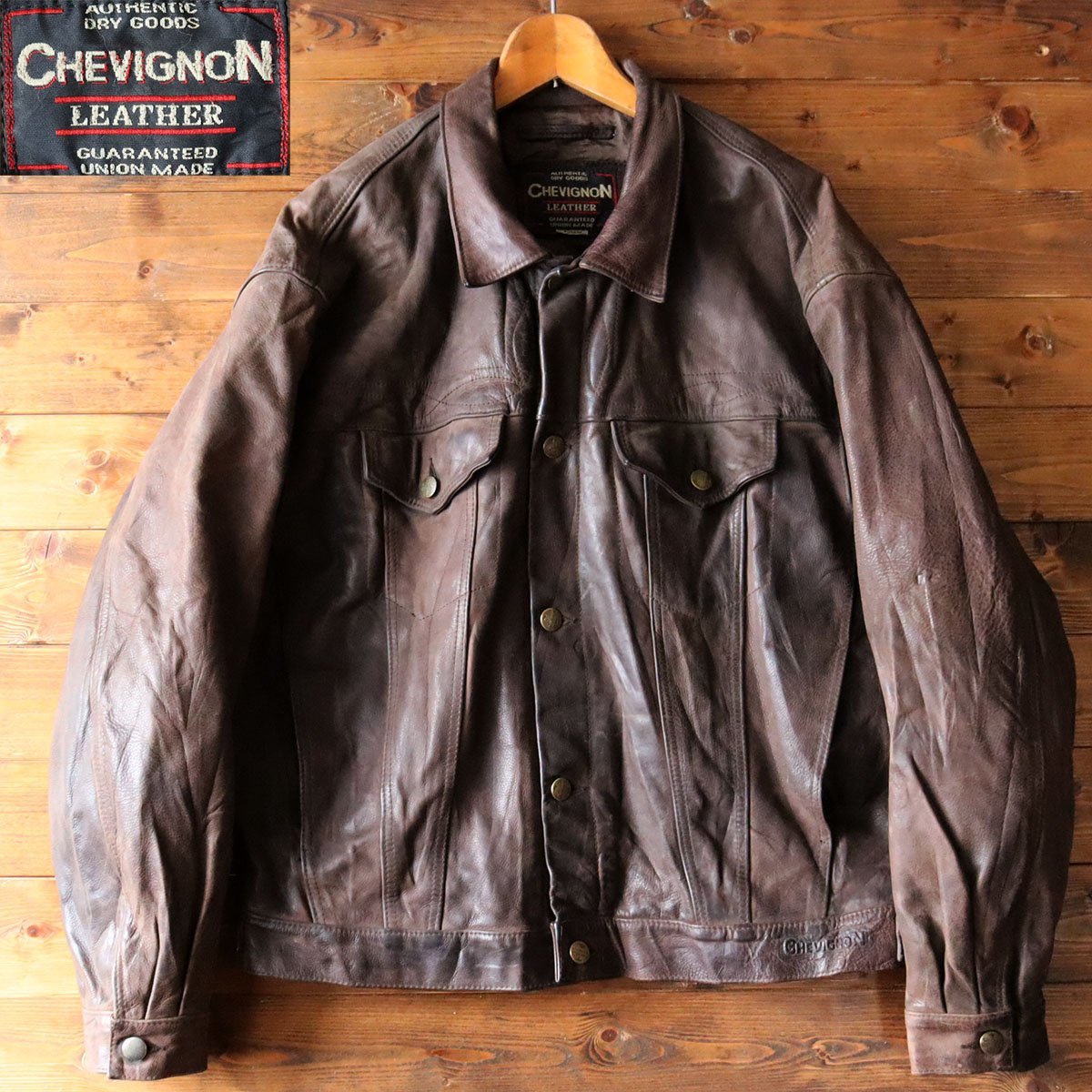 O3/s11.1-1 CHEVIGNON シェビニオン 本革 レザージャケット トラッカー 