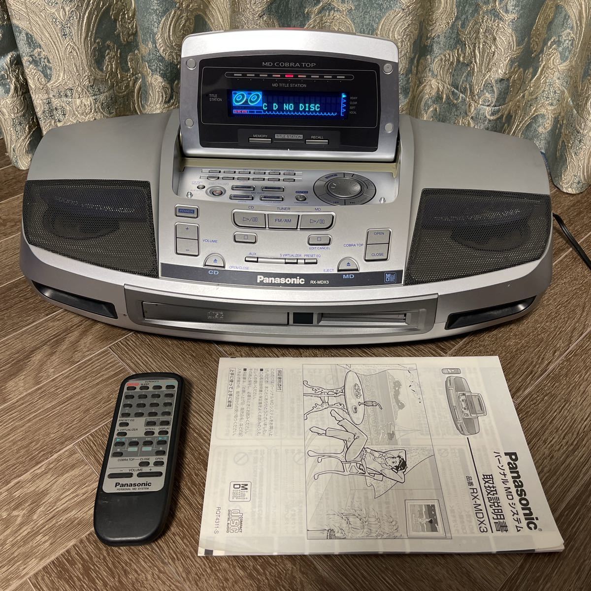 Panasonic RX-MDX3 パーソナルMDシステム MD COBRA TOP リモコン付き