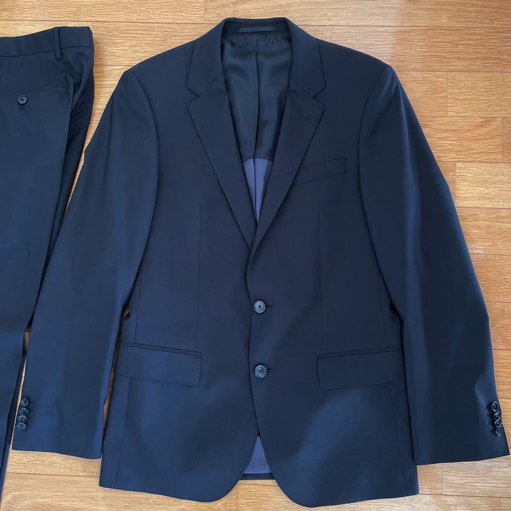 極美品 ヒューゴボス HUGO BOSS ブラック 2ツボタン スーツ ストレッチ 
