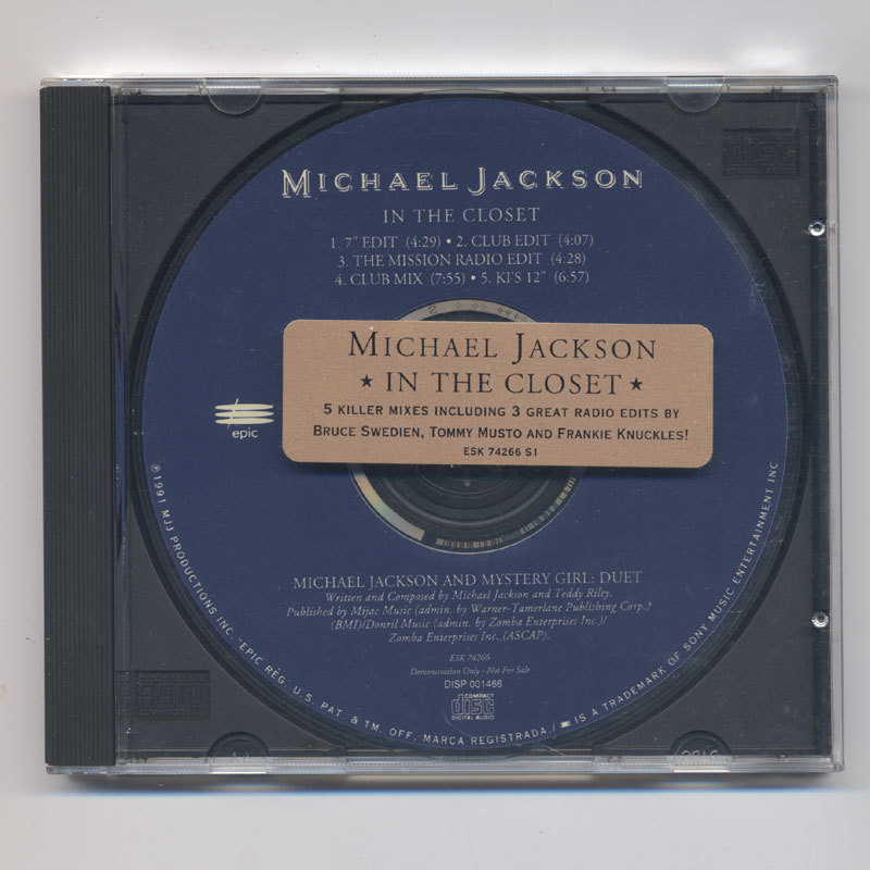MICHAEL JACKSON ☆ IN THE CLOSET ☆/ESK 74266/PROMO CD/マイケル