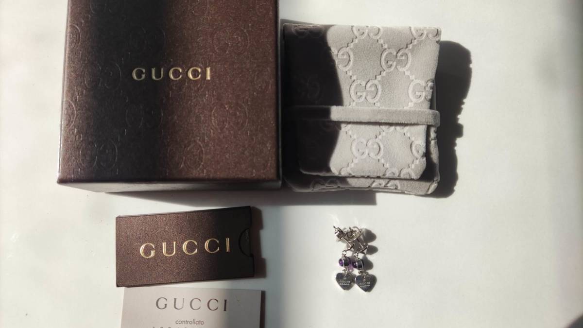 GUCCI スターリングシルバー（純銀）ピアス made in Italy