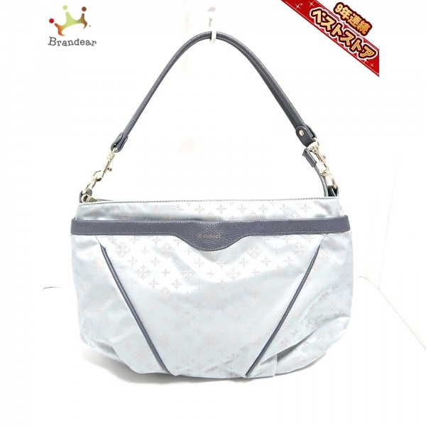 ラシット russet ハンドバッグ - レザー×ナイロン ライトブルー×グレー バッグ