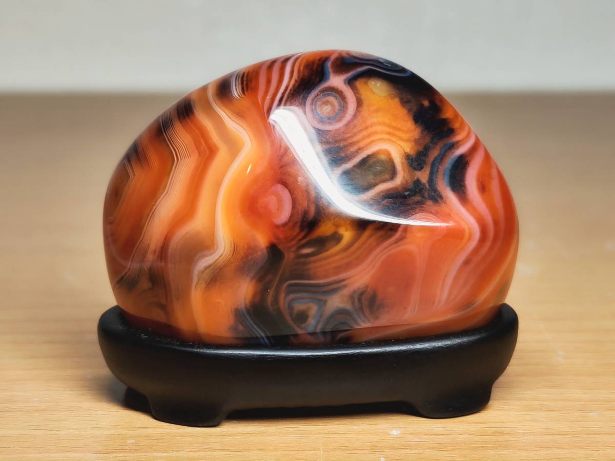 ◇鮮赤◇ 130g 瑪瑙 メノウ アゲート 原石 誕生石 鑑賞石 自然石