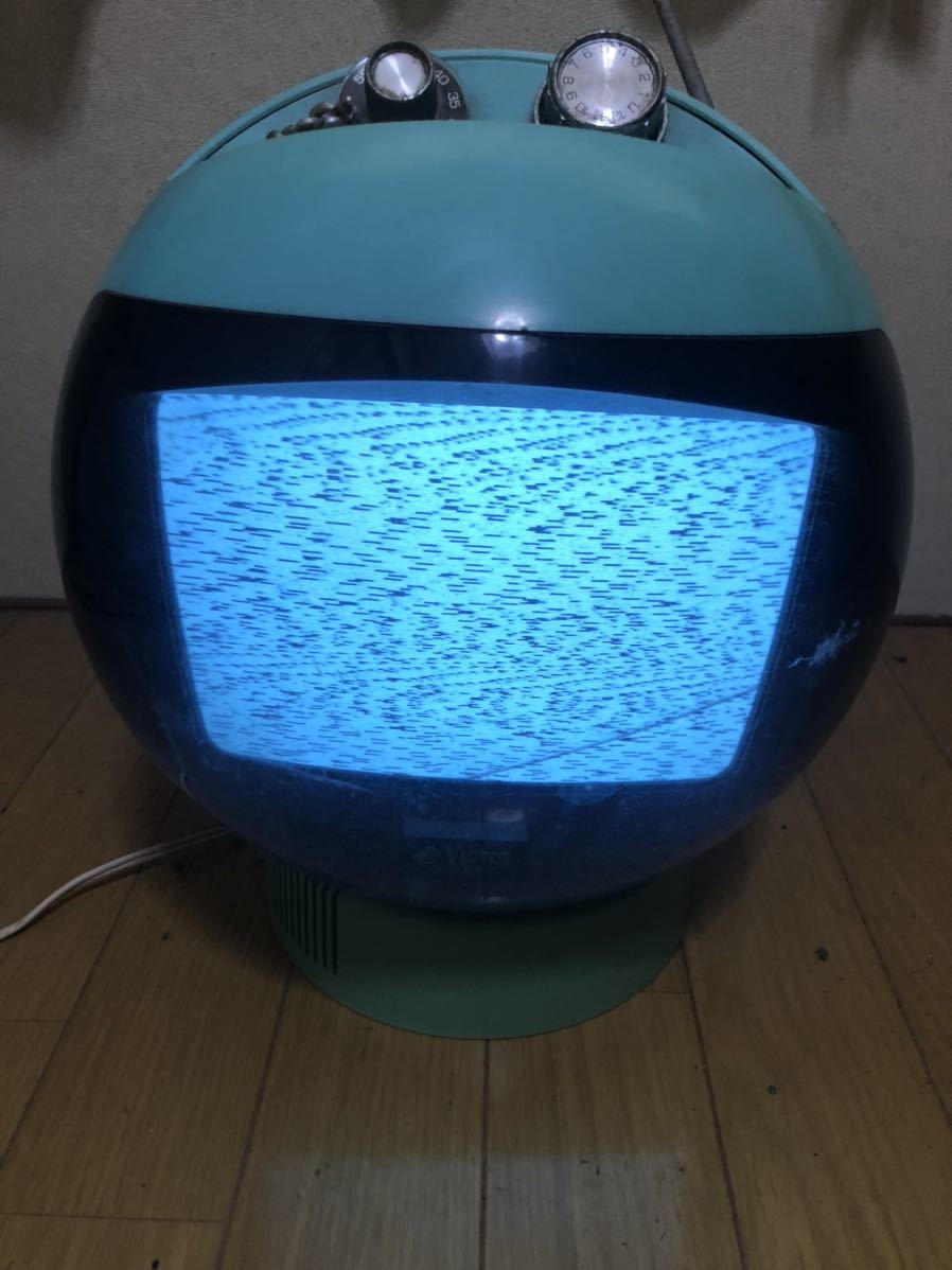 フリフリQ ビクター オレンジ 球型テレビ 9T‐11 レア ジャンク Victor