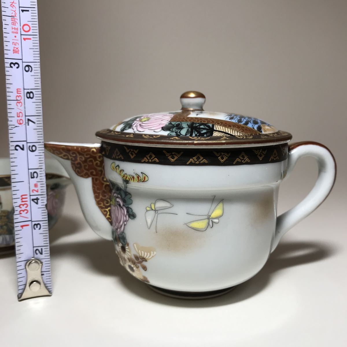 時代物 九谷焼茶器 急須 湯冷し 煎茶道具 急須 九谷焼 湯呑 -茶道具