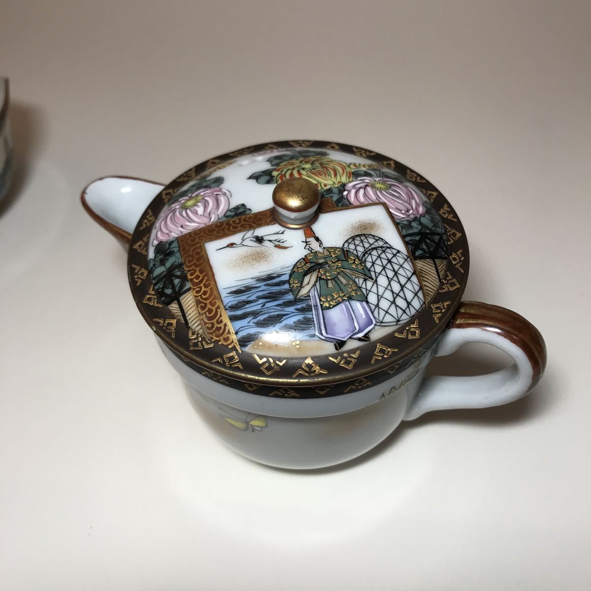 時代物 九谷焼茶器 急須 湯冷し 煎茶道具 急須 九谷焼 湯呑 -茶道具