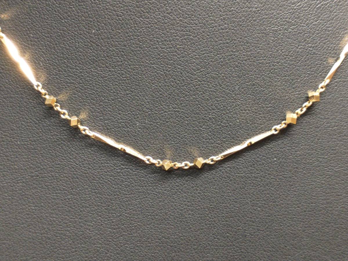 K18 ネックレス 42cm 6.5g 切子チェーン プリンセス