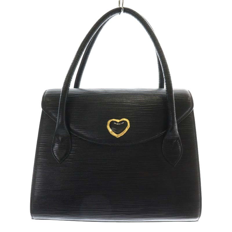 ハナエモリ HANAE MORI ハンドバッグ レザー ハート 黒 ブラック /AN8 レディース