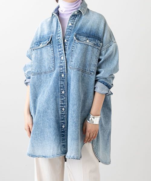 Whim Gazette シャツ 11OZ ケミカルデニム ビッグシャツ 公式通販