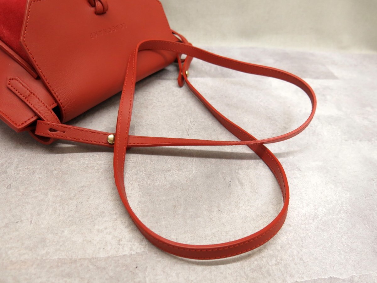 ○超美品○Longchamp ロンシャン○ペネロペ○スエード カーフ レザー 