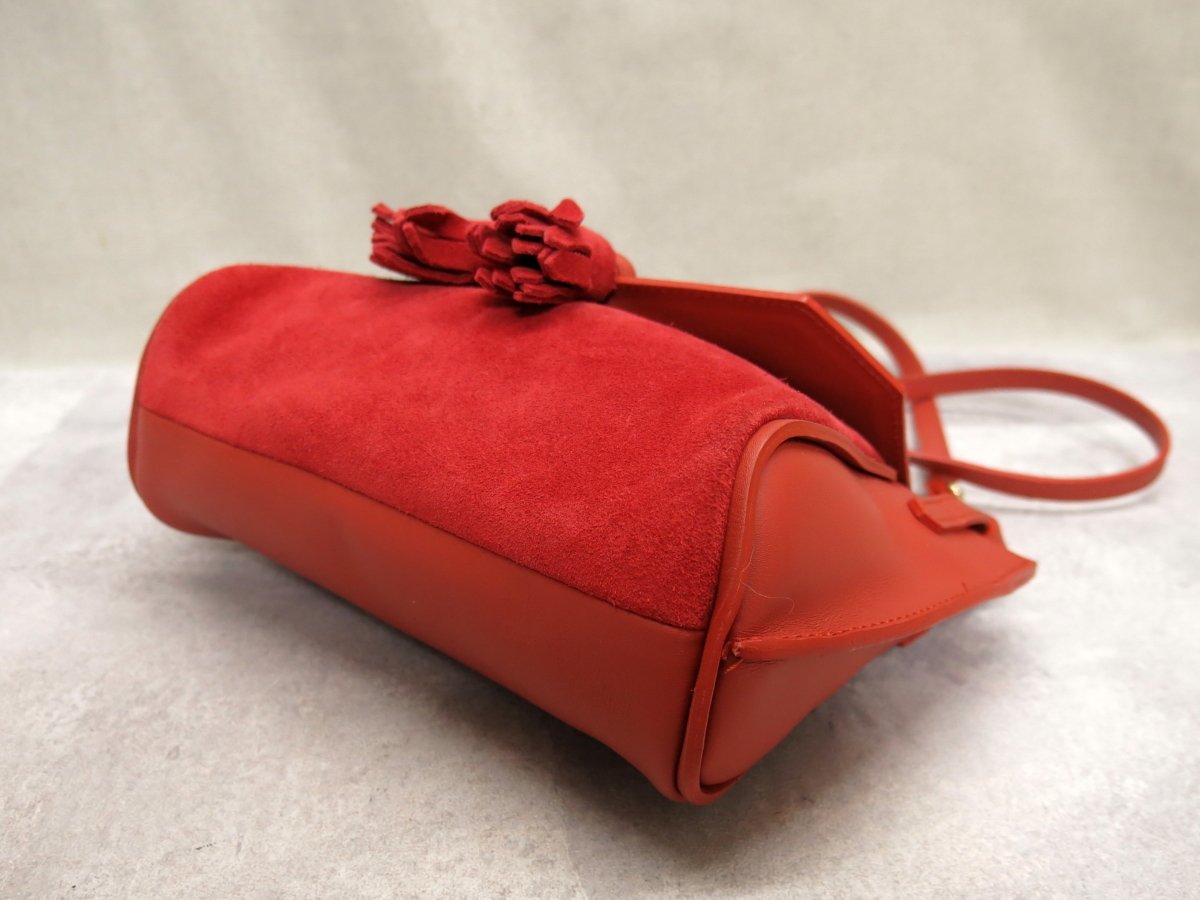 ○超美品○Longchamp ロンシャン○ペネロペ○スエード カーフ レザー 