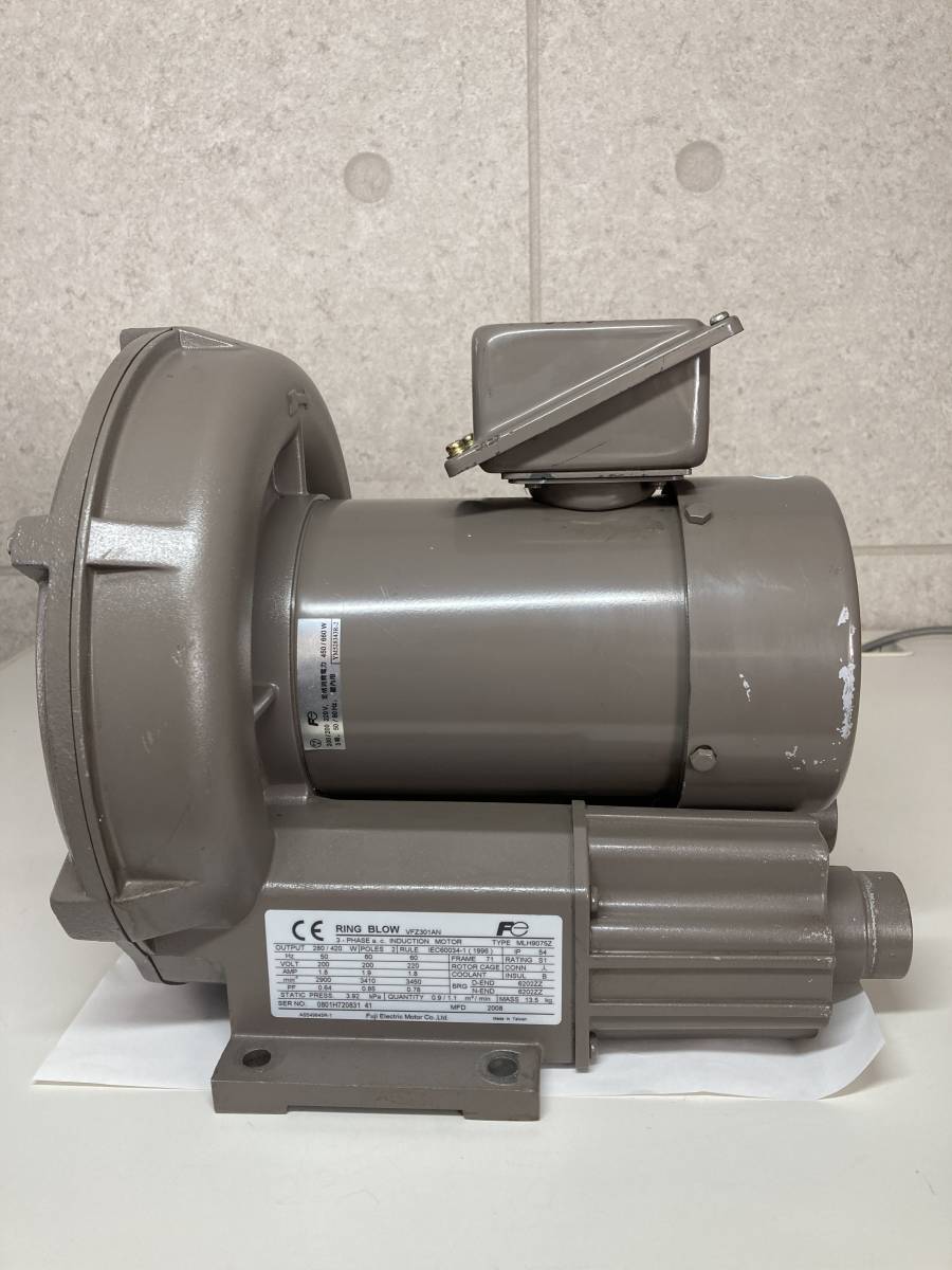 Fe 富士電機　リング ブローRING BLOW VFZ301AW INDUCTION MOTOR 　　中古