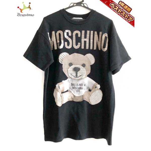 モスキーノ MOSCHINO チュニック サイズ38 S - 黒×ベージュ×アイボリー 