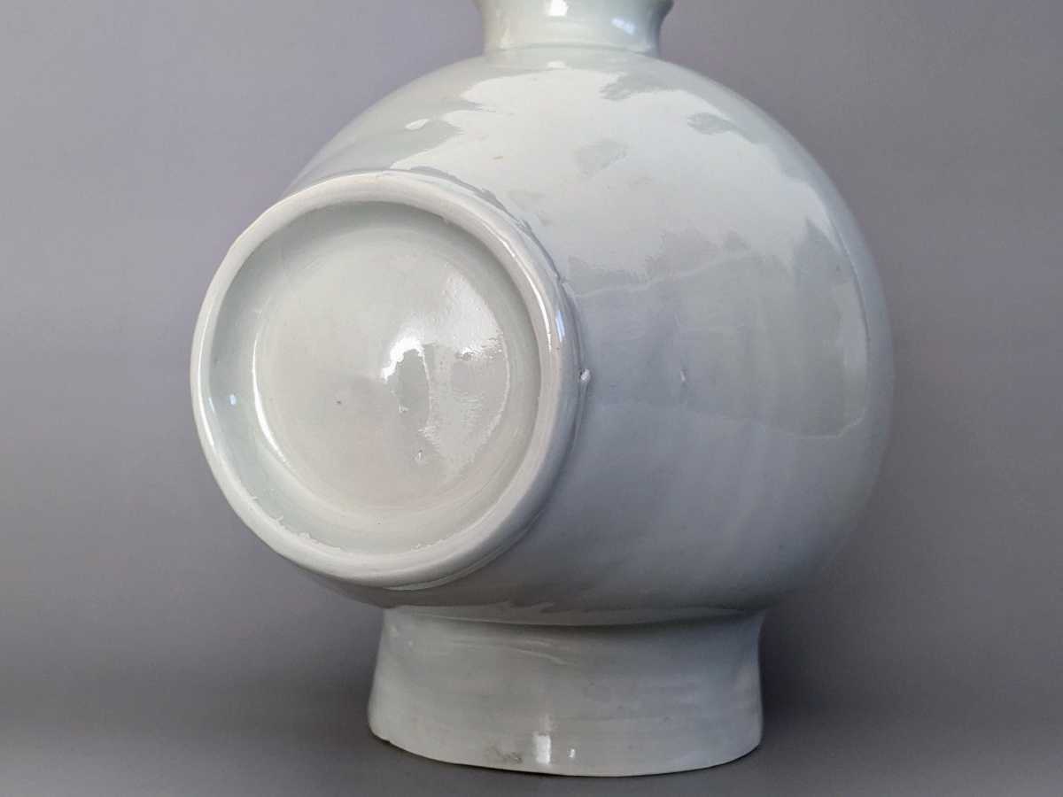 森岡由利子□白磁俵瓶/扁壷 (李朝 民藝デルフト古道具 花器 森岡成好 森岡由利子□白磁俵瓶/扁壷 (李朝 民藝デルフト古道具 花器 森岡成好