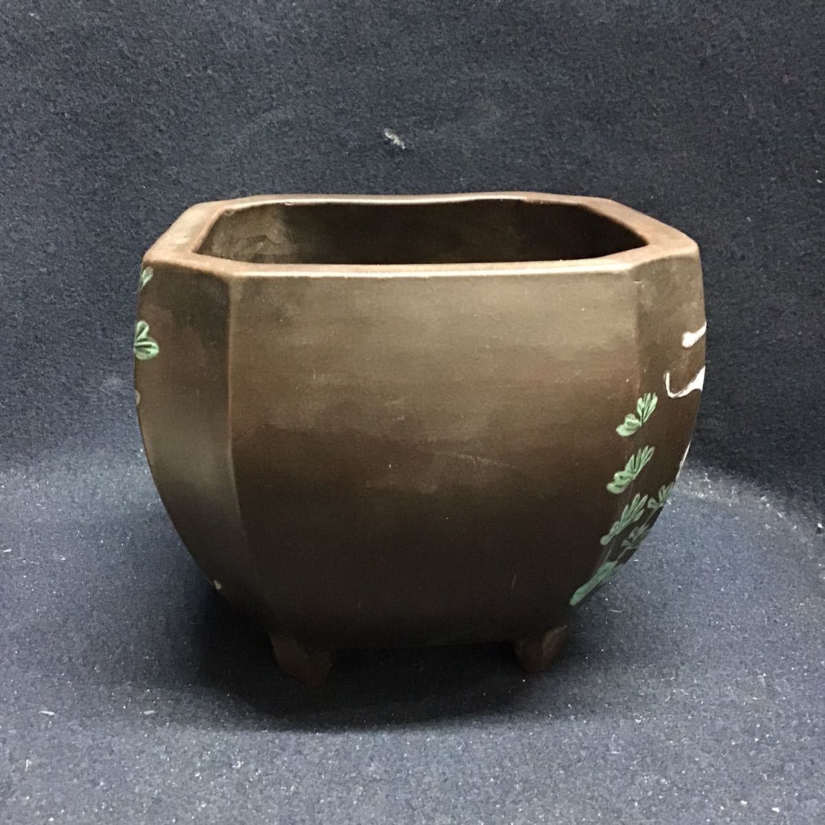 朱泥　中国　急須　植木鉢　水さし 紫泥金魚圖植木鉢 朱泥四足鉢 中国美術 【公式通販】