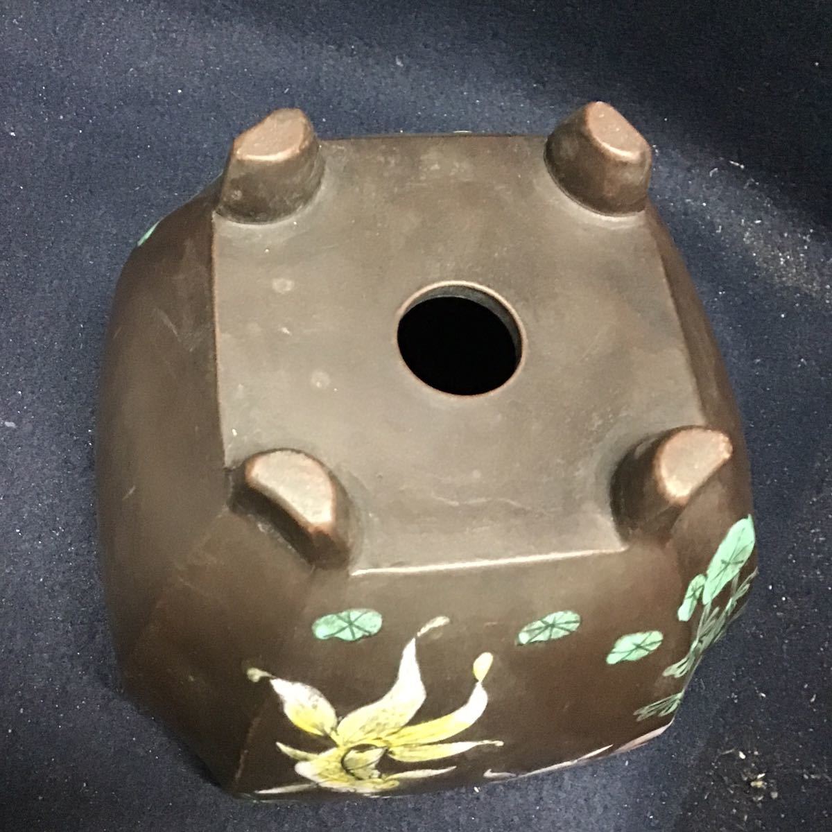 紫泥金魚圖植木鉢 朱泥四足鉢 中国美術 【公式通販】