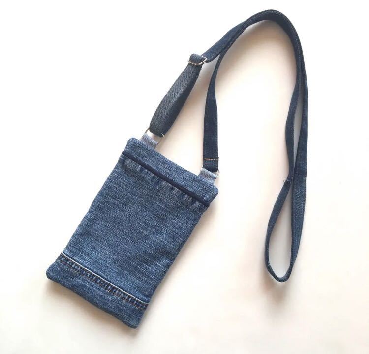 ☆送料無料☆新品 デニムバッグ ハンドメイド デニムリメイク スマホ