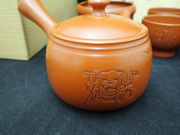印籠蓋 井上春峰（いのうえしゅんほう） 煎茶器揃 吉川雪堂 窯変朱泥