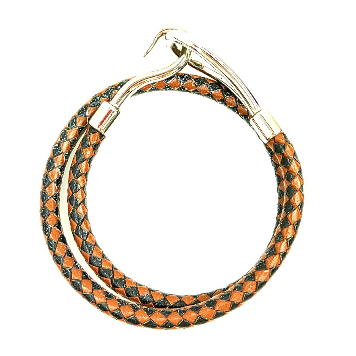 HERMES ジャンボ エルメス 2連 ブレスレット レザー シルバー ゴールド