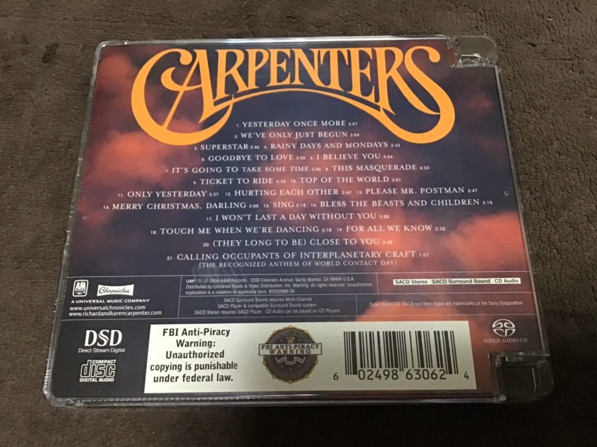 Singles SACD 1969-1981 sacd」の落札相場・落札価格 「カーペンターズ