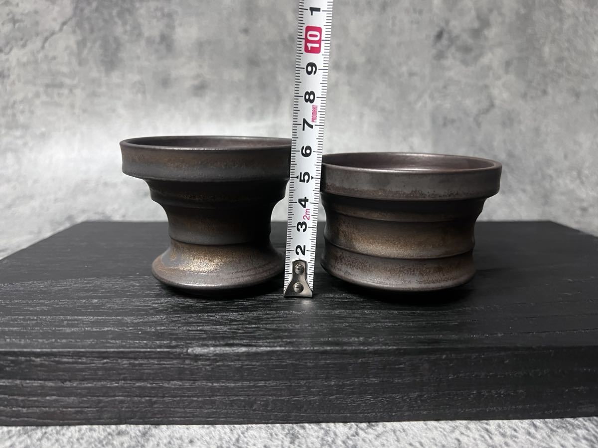 新品】植木鉢 作家鉢 陶器 2個セット グリーン 作家鉢 – linkplants --