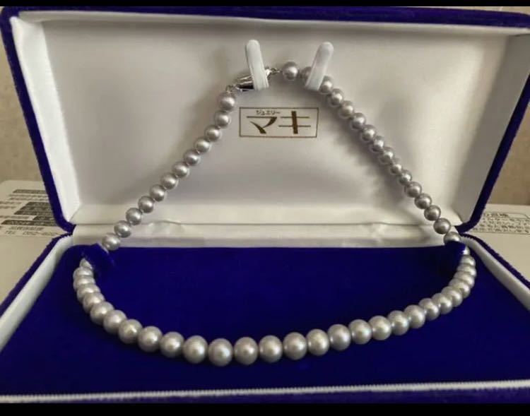 銀座ジュエリーマキ 本真珠 真珠 SILVER シルバー グレー パール 美品 