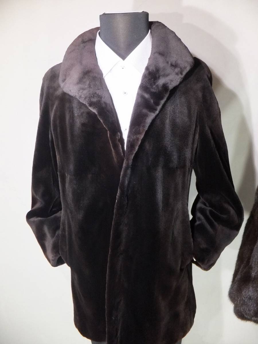 SAGA ブラック シェアードミンク 13号 MINK LLサイズ ミンク ハーフ 
