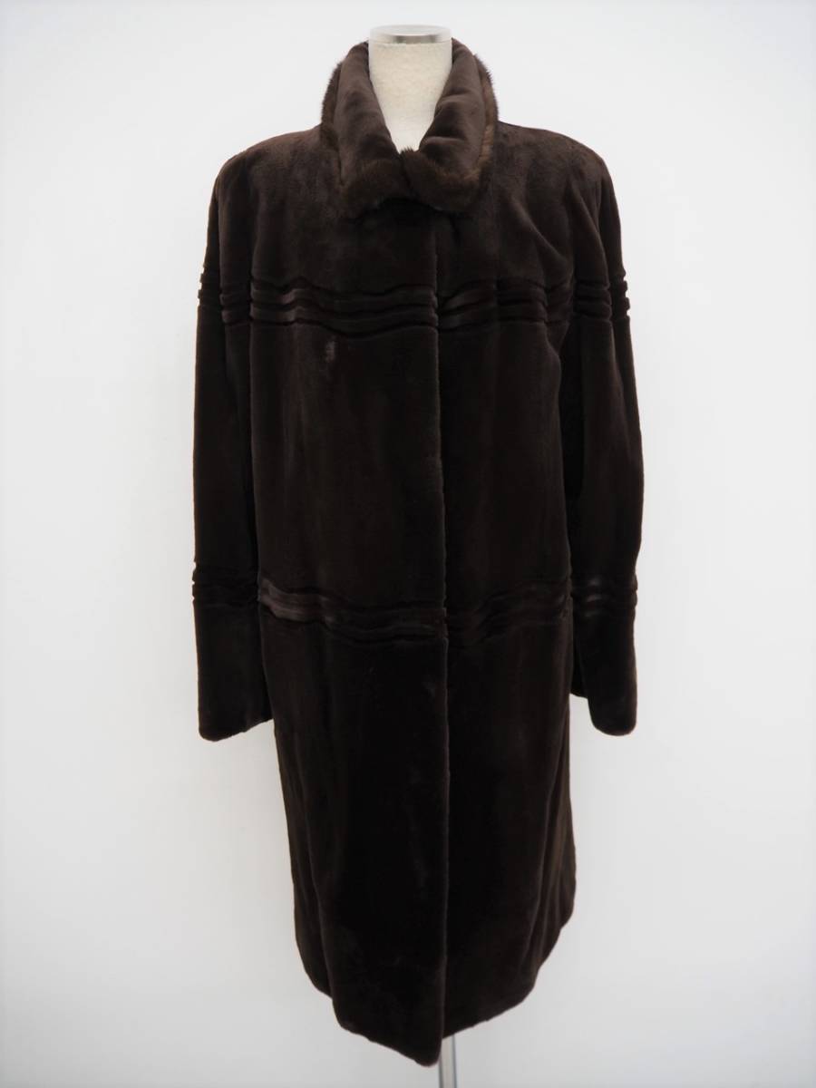 得価，セール VALENTINO シェアードミンク ロングコート 着丈100cm SAGAシルバー レアデザイン ダーク(ミンク)｜売買されたオークション情報、yahooの商品情報をアーカイブ公開 - オークファン ミンク