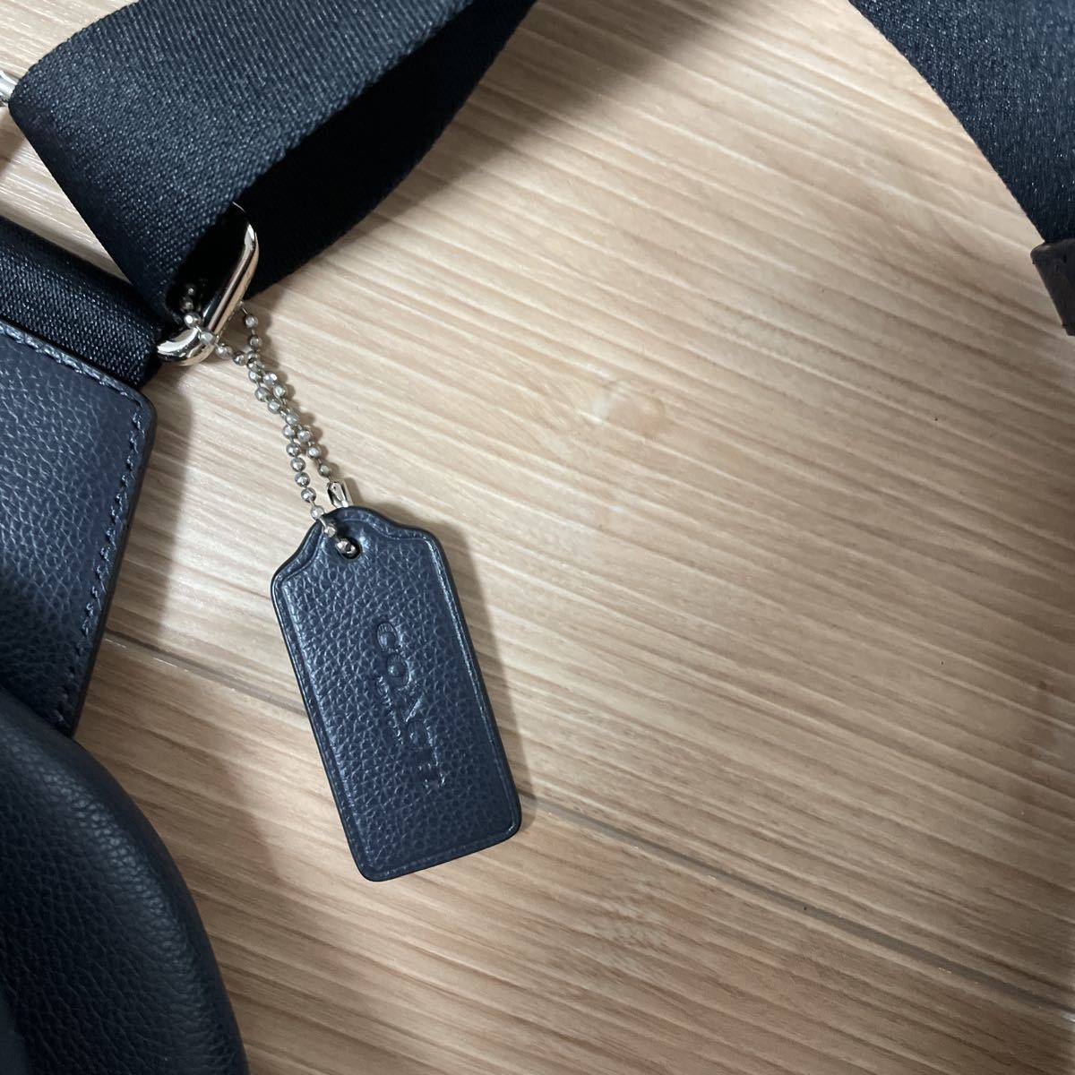 COACH ボディバッグ ネイビー コーチ - COACH レザー ボディバッグ 