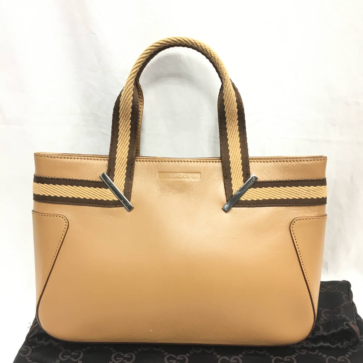 GUCCI グッチ ハンドバッグ ミニトートバッグ レザー キャメル 