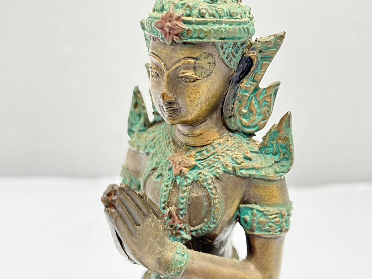 仏教美術 古銅青銅 聖観音菩薩像 仏像 C 6242 送料無料h38990 タイ 