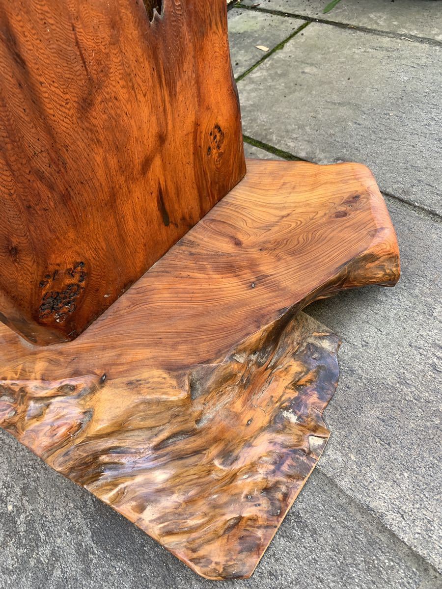 世界遺産 屋久杉 銘木 工芸品 インテリア家具 光明 虎杢 豪華 一枚板  