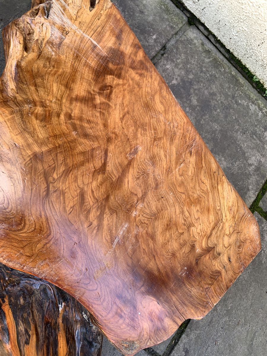 世界遺産 屋久杉 銘木 工芸品 インテリア家具 光明 虎杢 豪華 一枚板  
