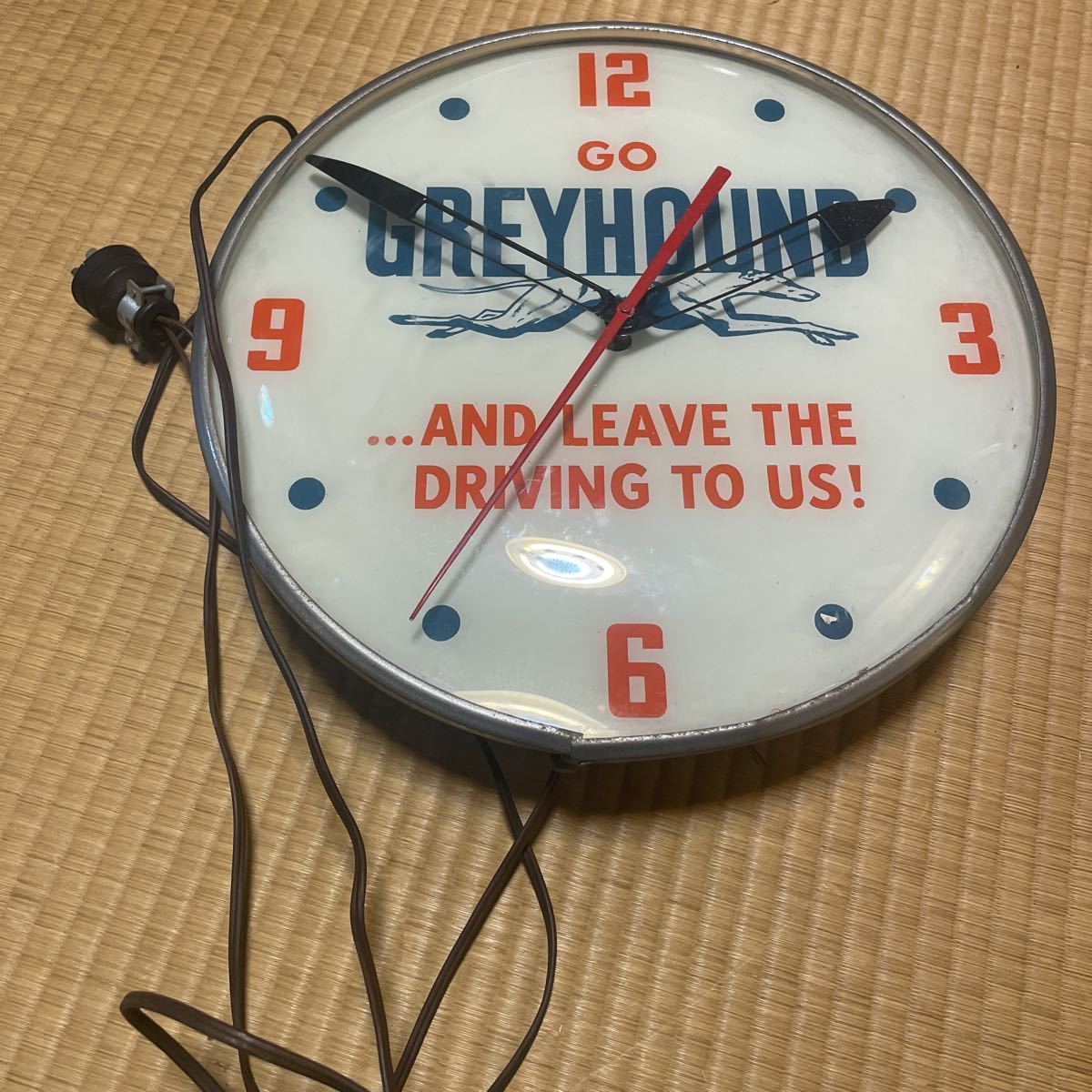 【新品】GREYHOUND グレイハウンド 内照明掛け時計 アメリカン雑貨 Clock Vintage Bus Greyhound Pam Advertising 0 Company CLOCK PAM