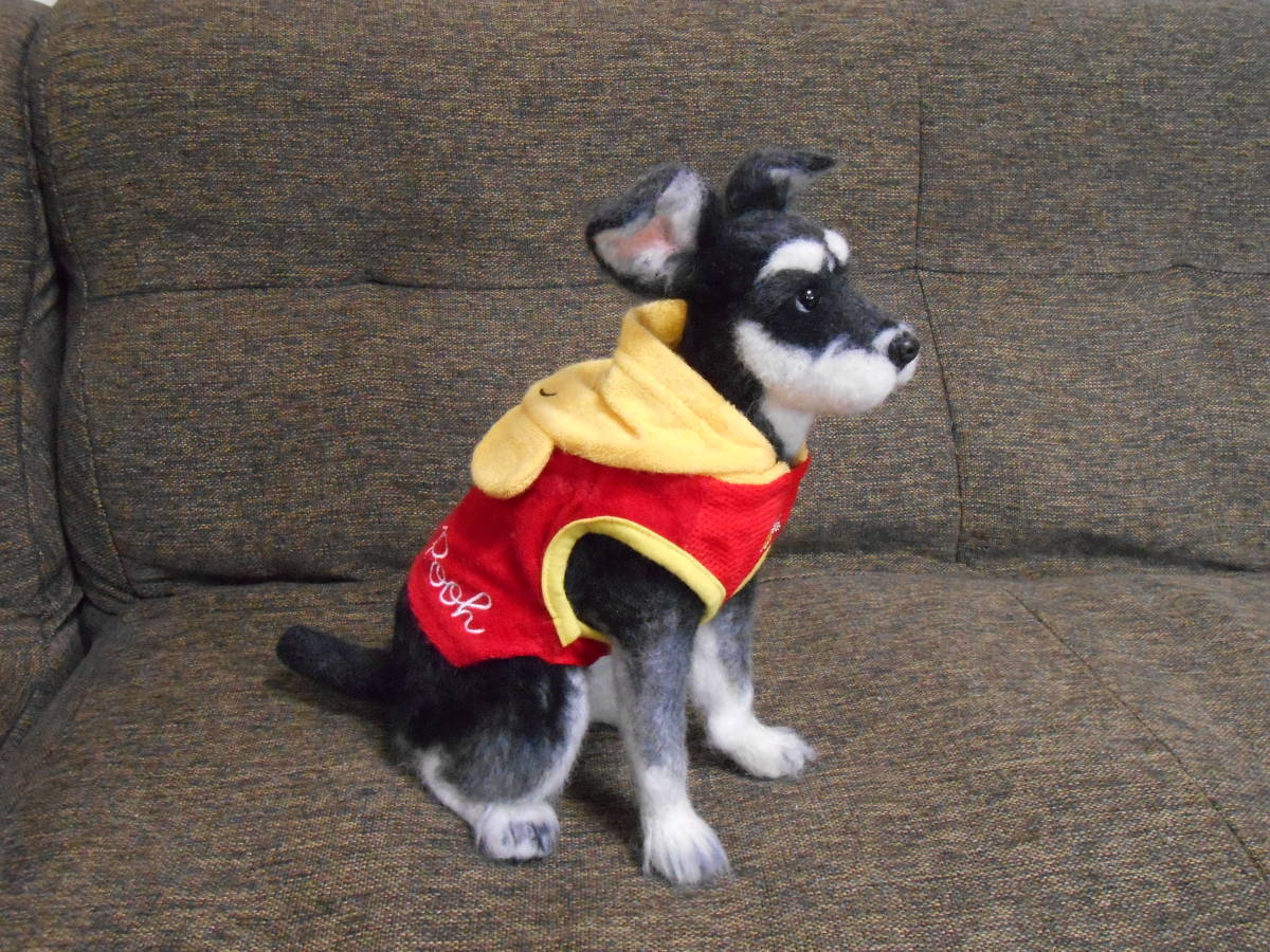 ☆羊毛フェルト ハンドメイド ミニチュア・シュナウザー 犬☆ 羊毛