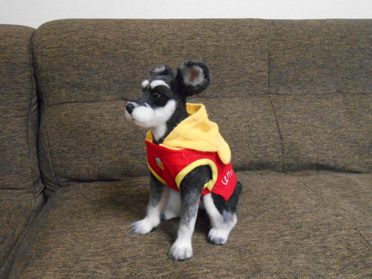 ☆羊毛フェルト ハンドメイド ミニチュア・シュナウザー 犬☆ 羊毛