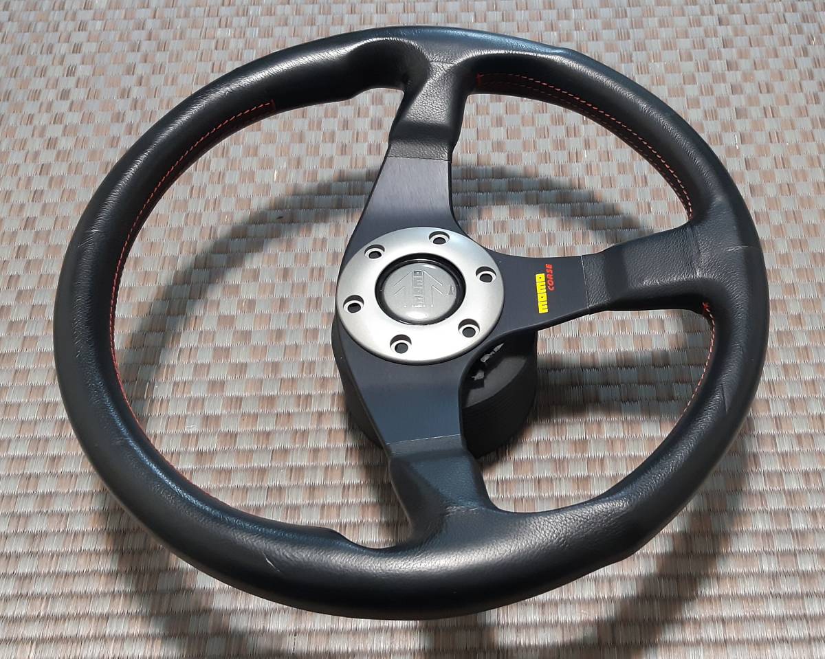 希少/レザー 35Φ USED【ステアリング】 希少 アバルト レザー 