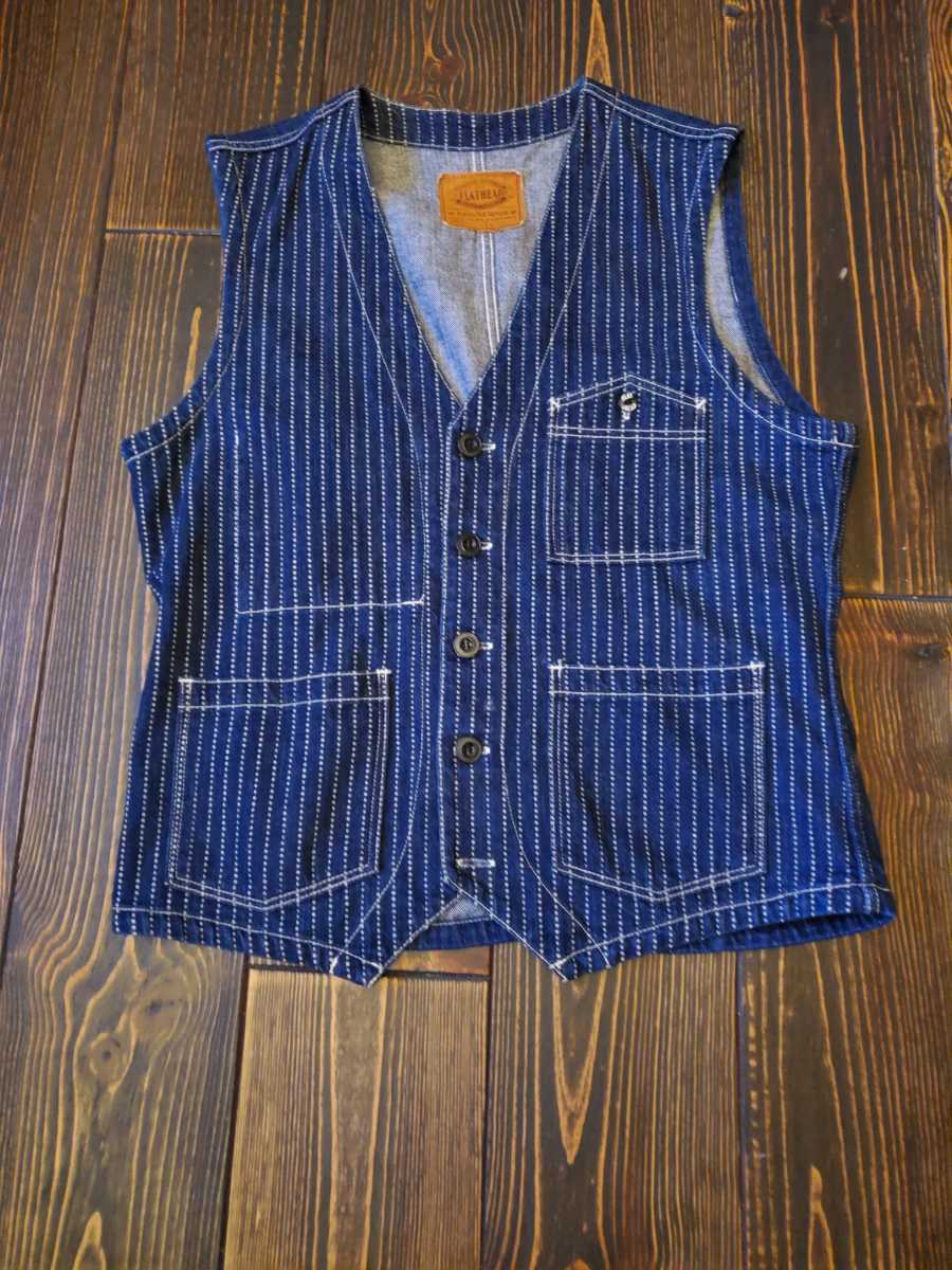 美品 国内正規品 THE FLAT HEAD フラット ヘッド デニムベスト L 美品 国内正規品 THE FLAT HEAD フラット ヘッド デニムベスト L