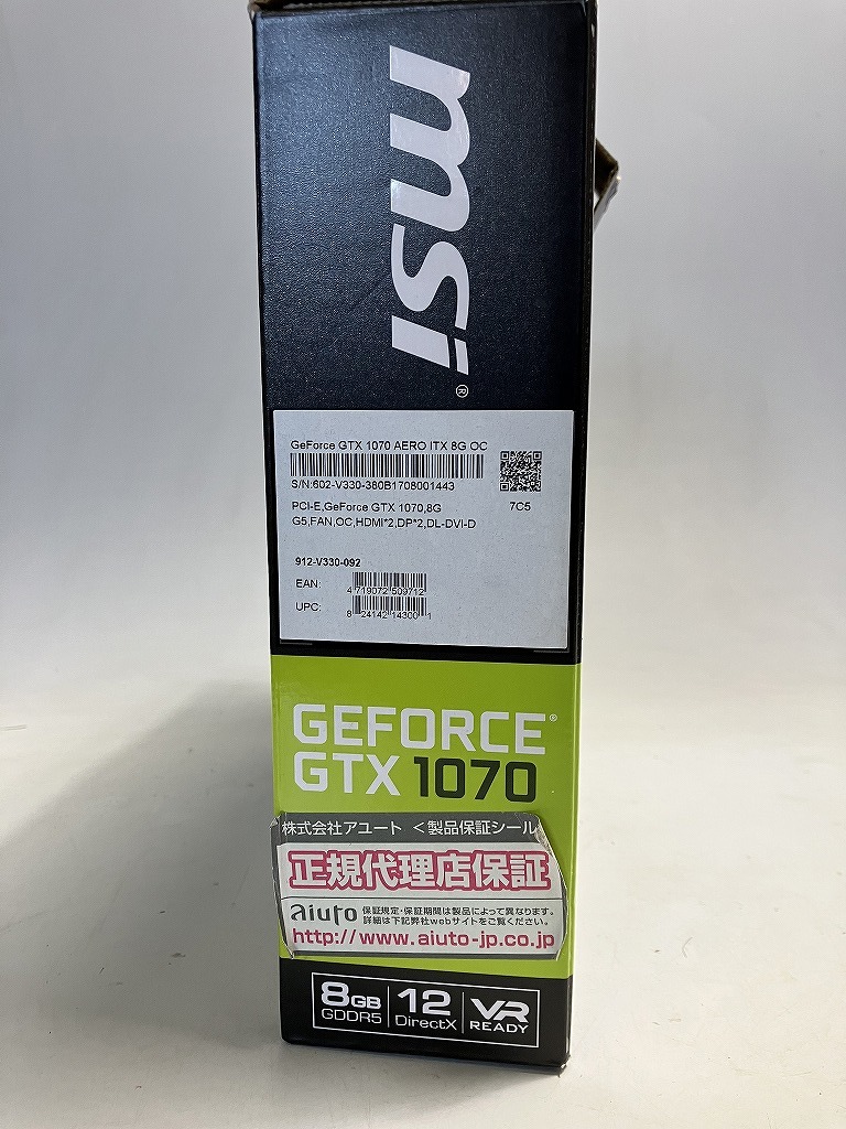 MSI GTX1070 aero 8GB（ジャンク扱い品） ジャンク品 MSI GeForce GTX 1070 AERO ITX OC 8GB