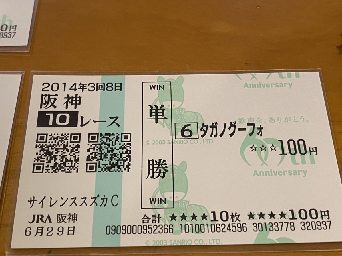 サイレンススズカ 現地単勝馬券 福2】競馬 単勝馬券 サイレンススズカC 出走馬全9頭セット