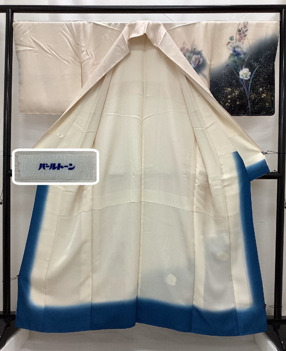 きものcocon★付下げ★正絹/薄ベージュ系/薄ピンク系/パールトーン加工/しつけ糸付き/身丈159.5/裄67【12-10-3K-0071-n】 レンタル 着物「薄香色 反物 薄ベージュ 角通し 行儀、南天