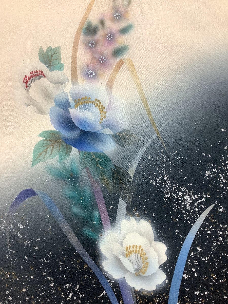 きものcocon★付下げ★正絹/薄ベージュ系/薄ピンク系/パールトーン加工/しつけ糸付き/身丈159.5/裄67【12-10-3K-0071-n】 レンタル 着物「薄香色 反物 薄ベージュ 角通し 行儀、南天