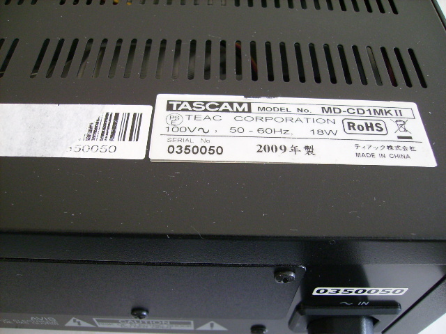 TASCAM 業務用CDプレ－ヤ-/MＤレコ－ダ- 　MD-CD1MKⅡ TASCAM MD-CD1MKⅡ タスカム CDプレーヤー&frasl;MDレコーダー MD-CD1MKIII 業務用CD&frasl;MDコンビネーションデッキ