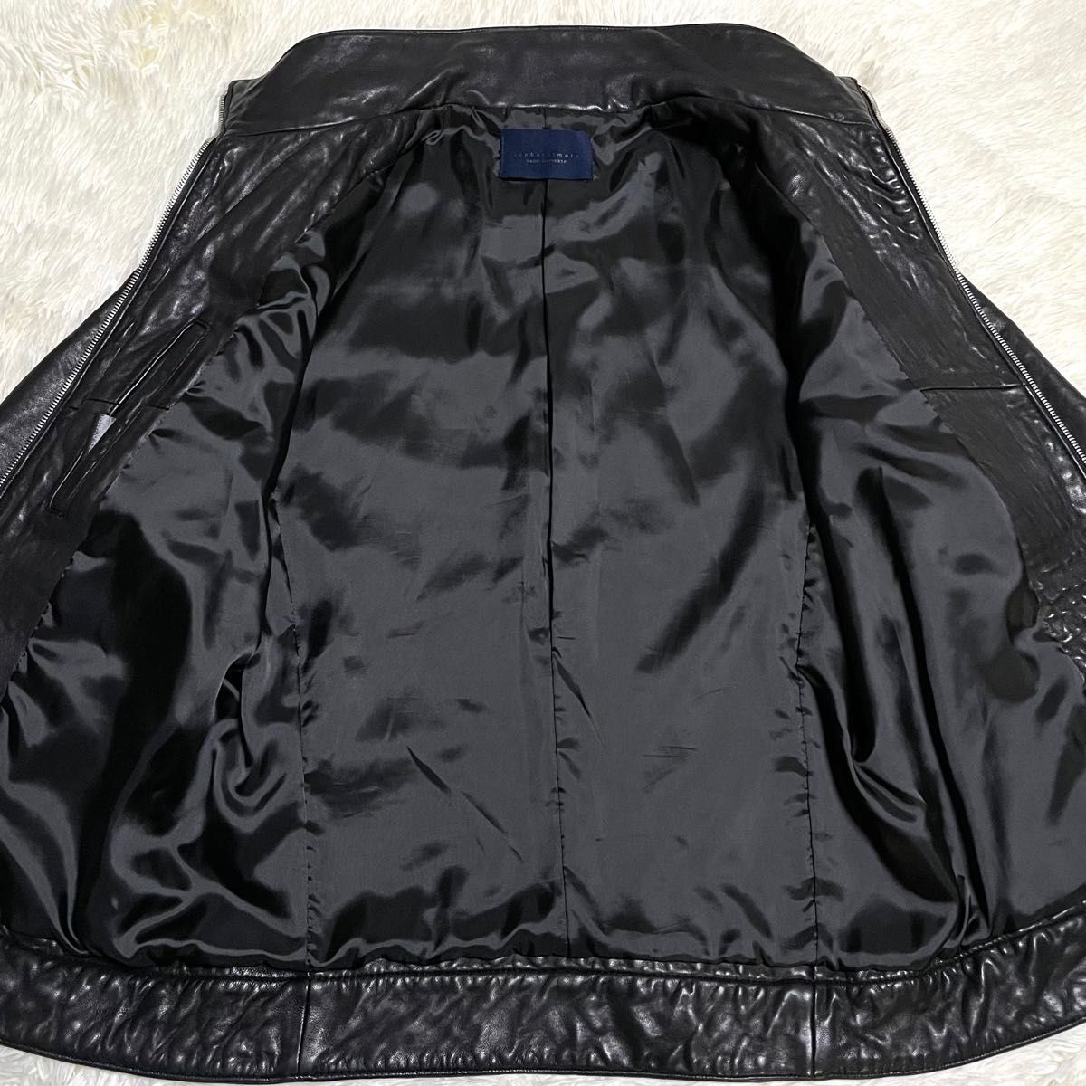 極上品 junhashimoto×nano universe レザー ライダースジャケット 
