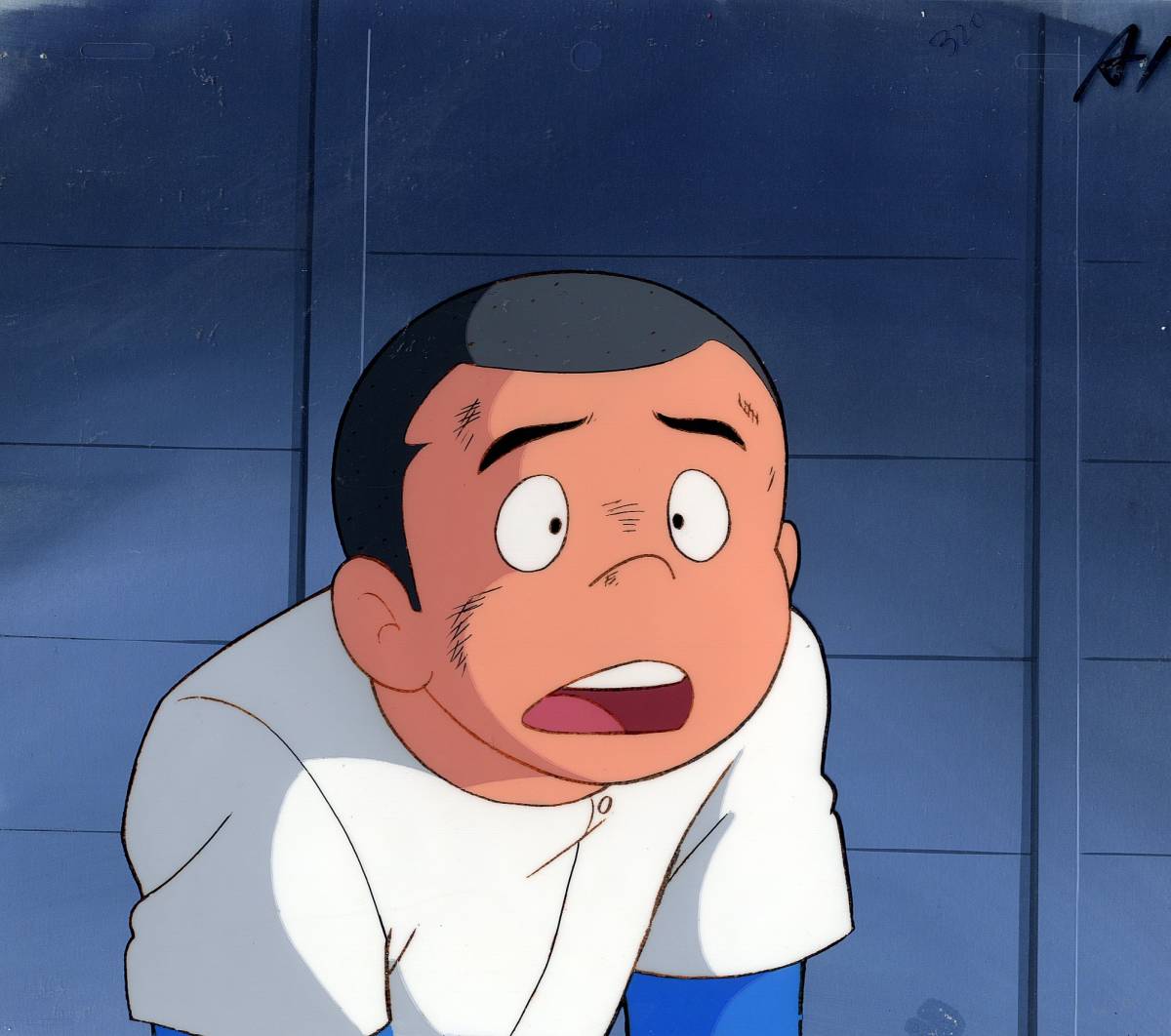 野球アニメ キャプテン セル画 2枚組(名場面の谷口+ちばあきお氏サイン 