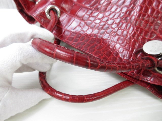 極美品 FURLA フルラ トートバッグ ハンドバッグ バッグ クロコダイル