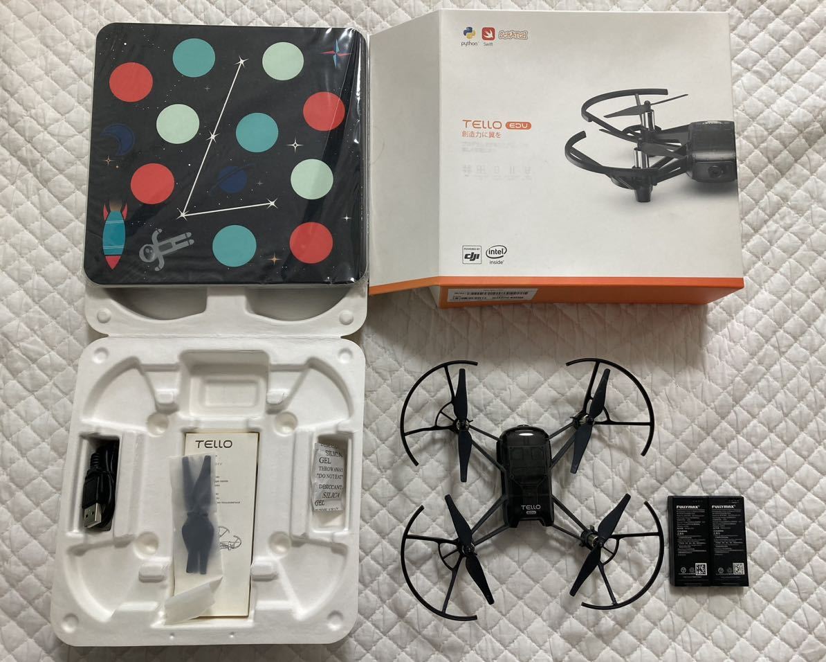 DJI TELLO EDU(動作確認済み)、バッテリー2本、ドローン、中古 