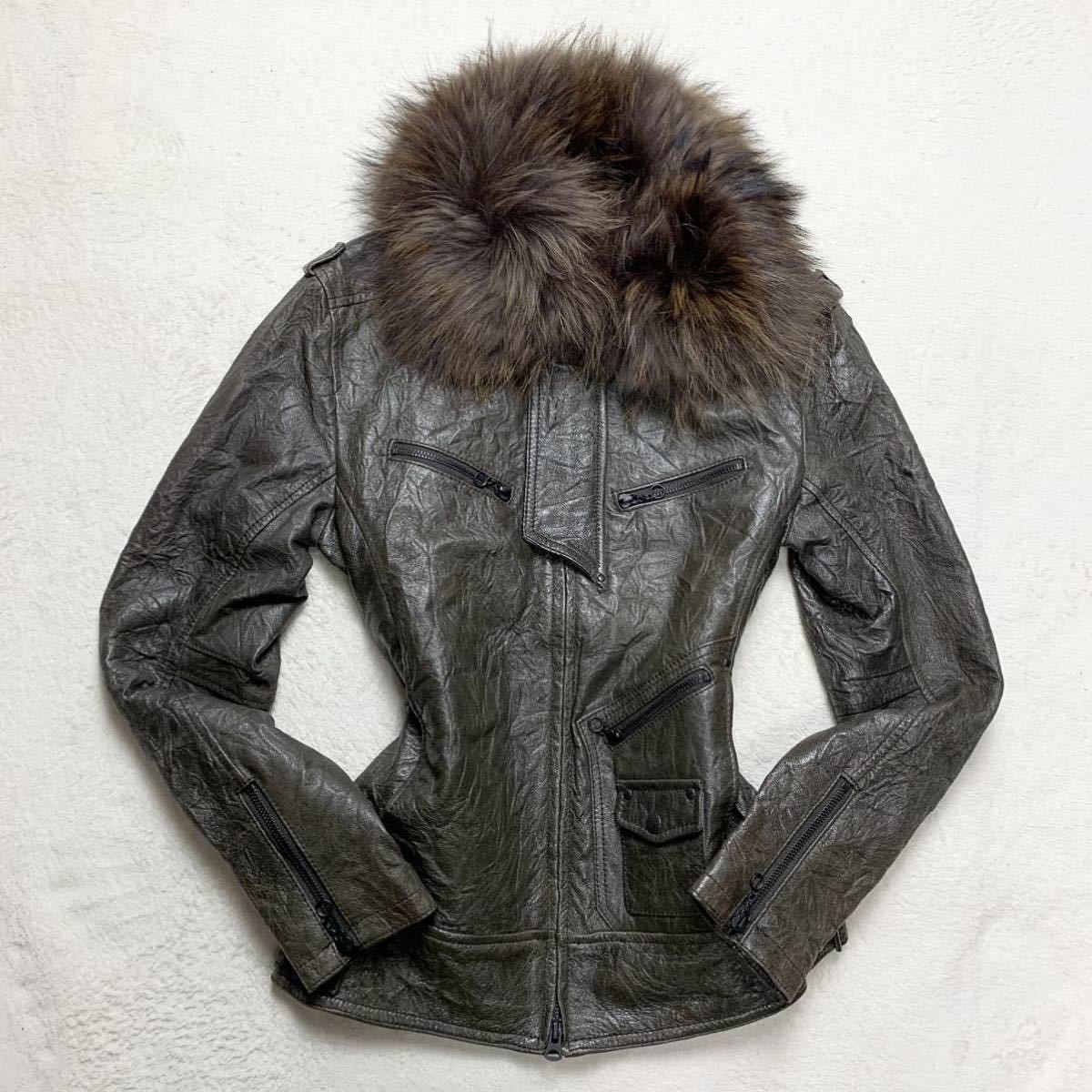 テットオム 【極上の豚革】 TETE HOMME ライダースジャケット レザー 
